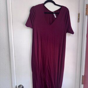 Rich and versatile purple ZENANA PREMUIM maxi dress, Size L